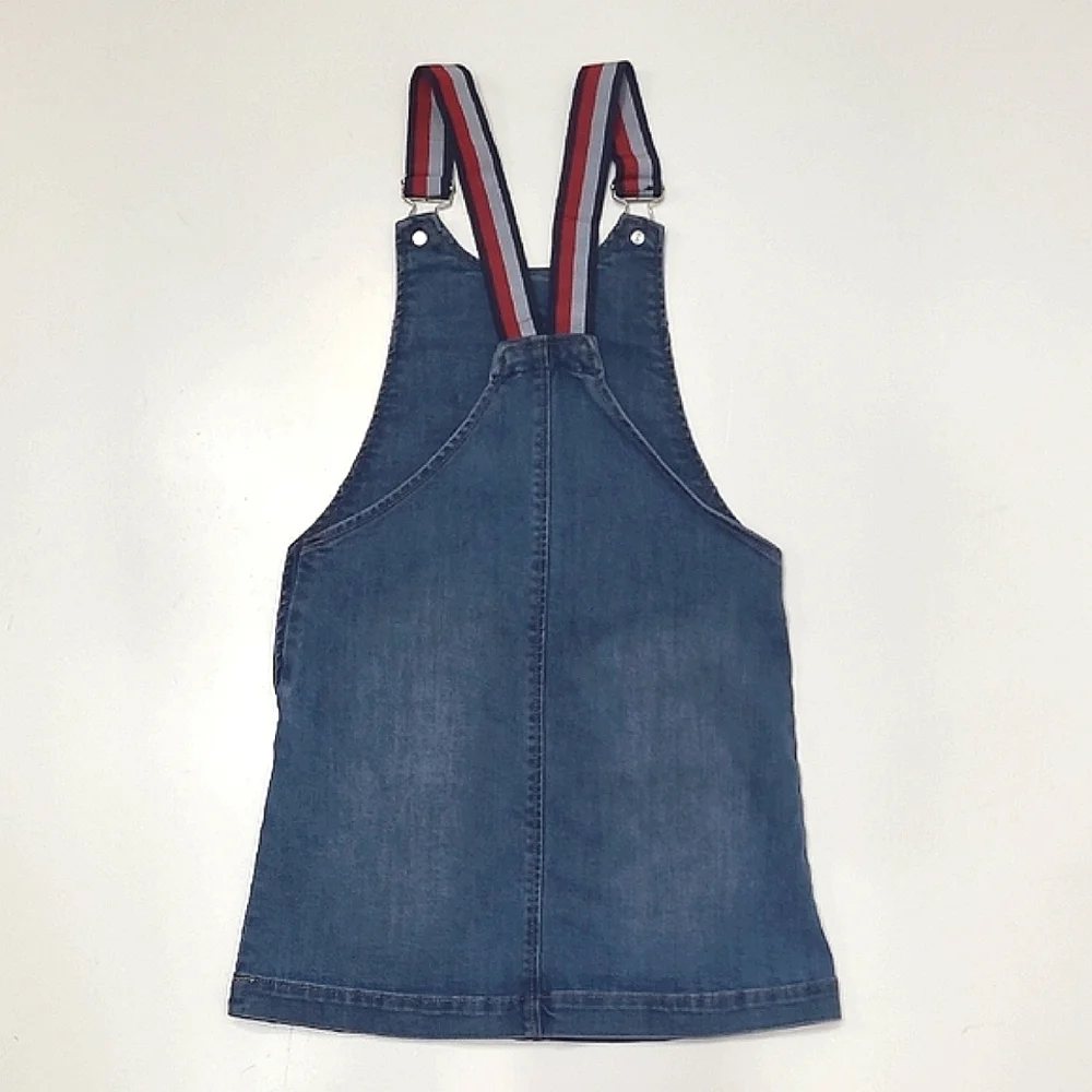 Tommy Hilfiger Denim Jean Bib Overalls Dress Jumper Suspenders Skirt Romper Sm.